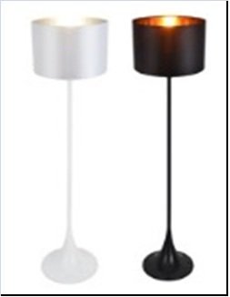 LAMPARA DE PIE BLANCA P/INTERIOR CROMO P16-1FB